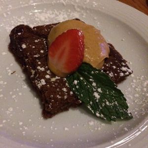 chocolate cake at Irregardless Cafe in Raleigh