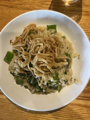 pea risotto   at Irregardless Cafe in Raleigh