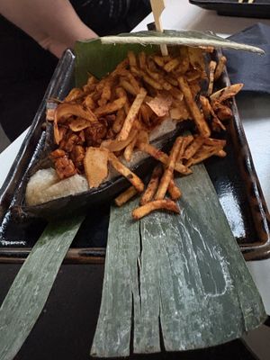 Fried Banana with tempeh  at LE:EN in Utrecht