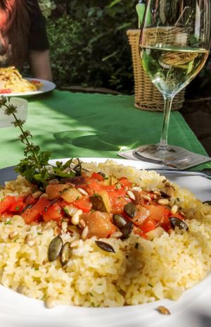 Ratatoille with bulgur at Goldenes Lamm in Dinkelsbuehl