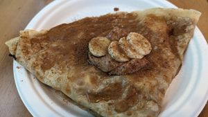 from the vegan menu -- French Toast & Banana Crepe
Banana, Brown Sugar, Butter, Cinnamon, Maple Syrup at Dulce Crepes in Fairfax
