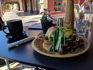 Vegan eggs Benedict at The Rose in Adelaide