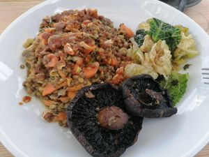 Lentil bowl at Potager Garden Café in Falmouth