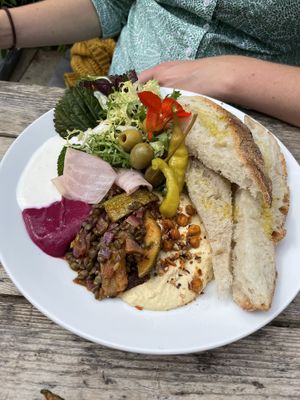Mezze plate  at Potager Garden Café in Falmouth