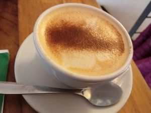 vanilla chai (soy milk) at Café Wohnraum in Cologne