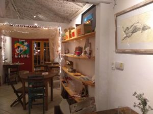 Leftish books and panels at Cultivo in Tiradentes