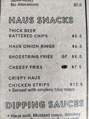 Deep fried foods are cooked in separate oil at The Burger Haus in North Hobart