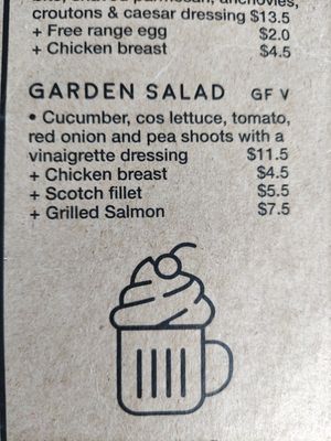 Vegan salad option at The Burger Haus in North Hobart