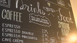 Some coffee options at Balance Deli in Frankfurt