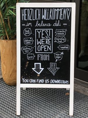 Follow the sign! at Balance Deli in Frankfurt