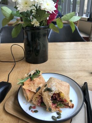 Yummy veggie wrap (6€)  at Balance Deli in Frankfurt