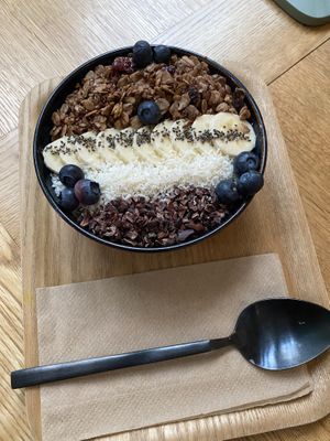 Peanut Butter Smoothie Bowl  #Veganuary at Balance Deli in Frankfurt