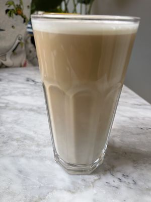 Soy latte  at Balance Deli in Frankfurt