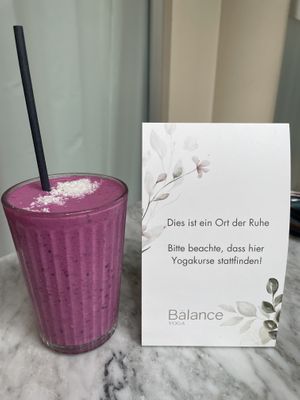 Pitaya smoothies (lots of banana in it)  at Balance Deli in Frankfurt