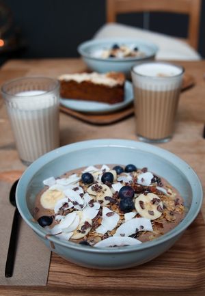 Peanutbutter Chocolate bowl at Balance Deli in Frankfurt