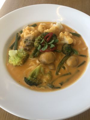 Thai red noodle curry #Veganuary at Eat Well Restaurant in Dubai