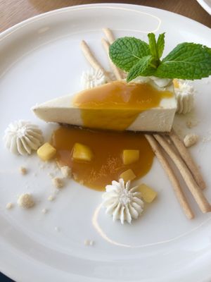 Mango cheesecake #Veganuary at Eat Well Restaurant in Dubai