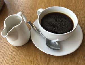 Americano with oat milk #Veganuary at Eat Well Restaurant in Dubai