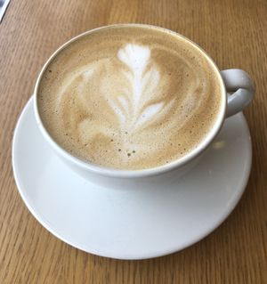 Oat milk cappuccino  #Veganuary at Eat Well Restaurant in Dubai