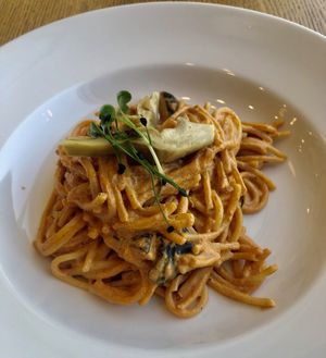 Tomato and walnut pesto pasta  at Eat Well Restaurant in Dubai