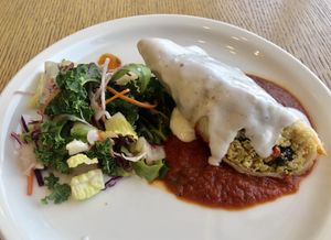 Tofu and quinoa enchilada   at Eat Well Restaurant in Dubai
