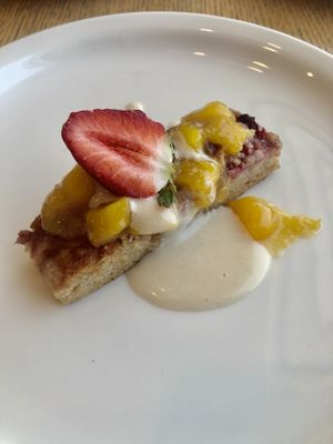 Mango strawberry cake  at Eat Well Restaurant in Dubai