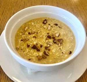 Pumpkin and almond overnight oats   at Eat Well Restaurant in Dubai