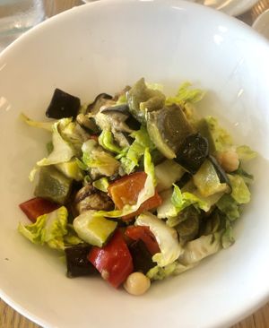 Roasted veg and chickpea salad   at Eat Well Restaurant in Dubai