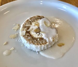 Coconut Swiss roll   at Eat Well Restaurant in Dubai