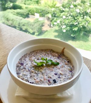Carrot and berry overnight oats   at Eat Well Restaurant in Dubai