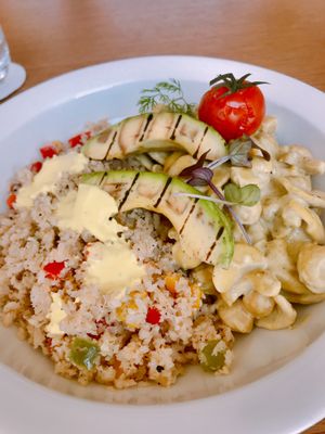 Vegan chickpeas cashew curry at Eat Well Restaurant in Dubai