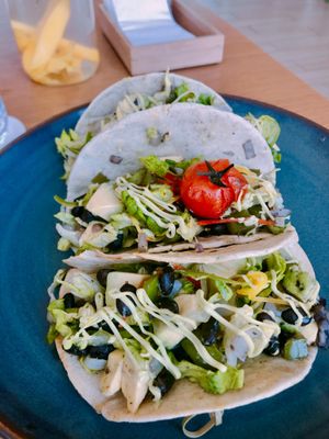 Vegan tacos at Eat Well Restaurant in Dubai