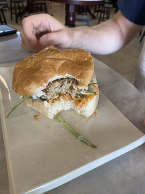 Chicken burger   at Lily's Vegetarian Cafe in Penang