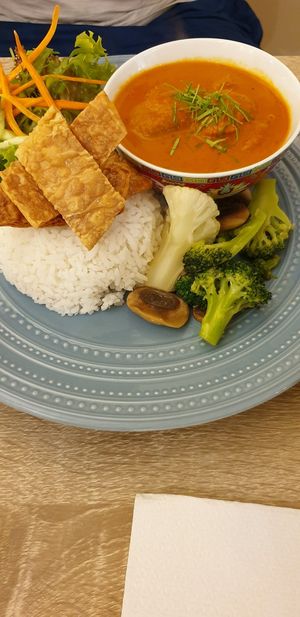 green curry- spicy & delicious at Lily's Vegetarian Cafe in Penang