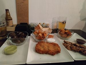 Cortezas / Cachopo / Brochetas (All Vegan) at Escafandra in Madrid