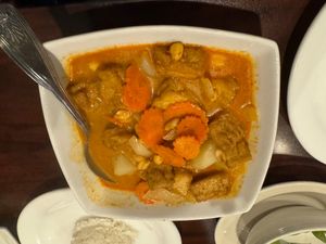 Massaman curry. Delicious, comes with white rice. at Bangkok Thai in Chester