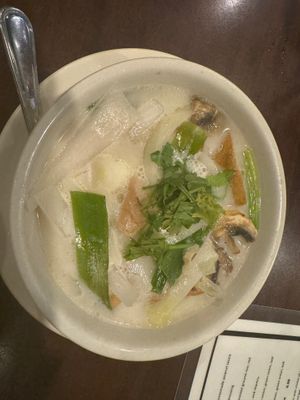 Tom Kha soup. Very good but salty.  at Bangkok Thai in Chester