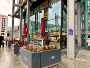 outside at Pret A Manger in Berlin