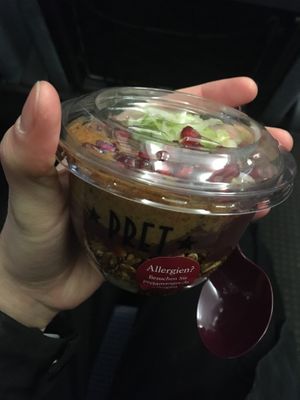 Açaí and almond butter bowl at Pret A Manger in Berlin