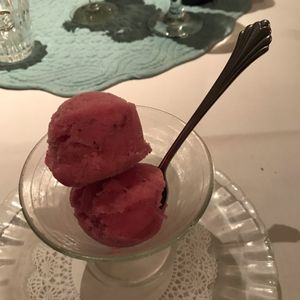 Blueberry sorbet at Arborvine in Blue Hill