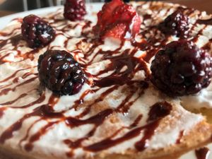 Waffle Dulce.... Not extremely sweet; highly recommended!!!! (From the new Breakfast Menu)  at Salvaxe.MX in Mexico City