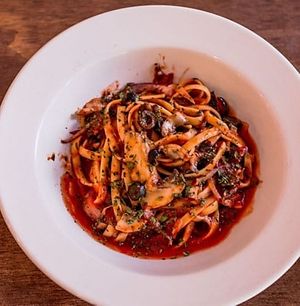 Pasta Puttanesca at Salvaxe.MX in Mexico City