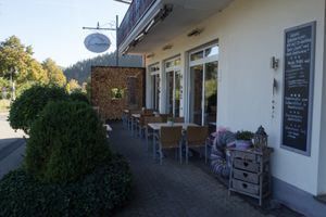 The terrace at NaturPurHotel in Meerfeld