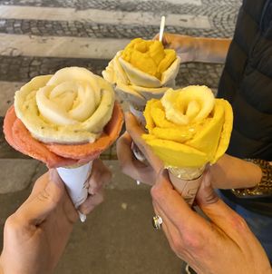 Vegan rose ice cream😍  at Amorino - Sacre Coeur in Paris