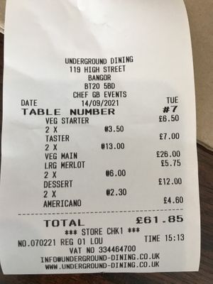 Bill at Underground Dining in Bangor