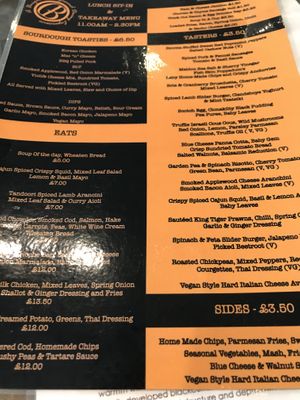 Menu at Underground Dining in Bangor