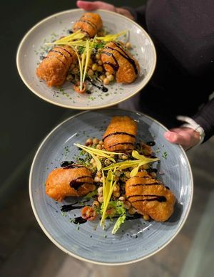 Halloumi Fritters  at Underground Dining in Bangor