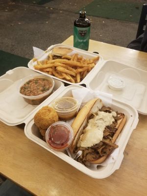 French Dip, mac bites, and Nashville hot chicken at V-Grits and Chimera Brewing in Louisville
