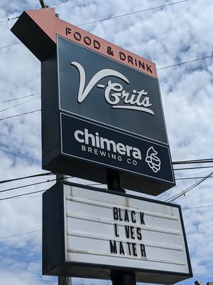 Sign at V-Grits and Chimera Brewing in Louisville