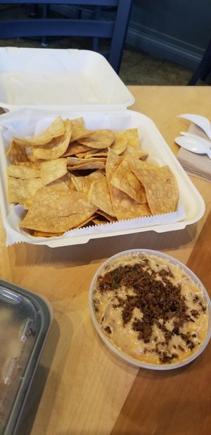 Queso con chili dip at V-Grits and Chimera Brewing in Louisville